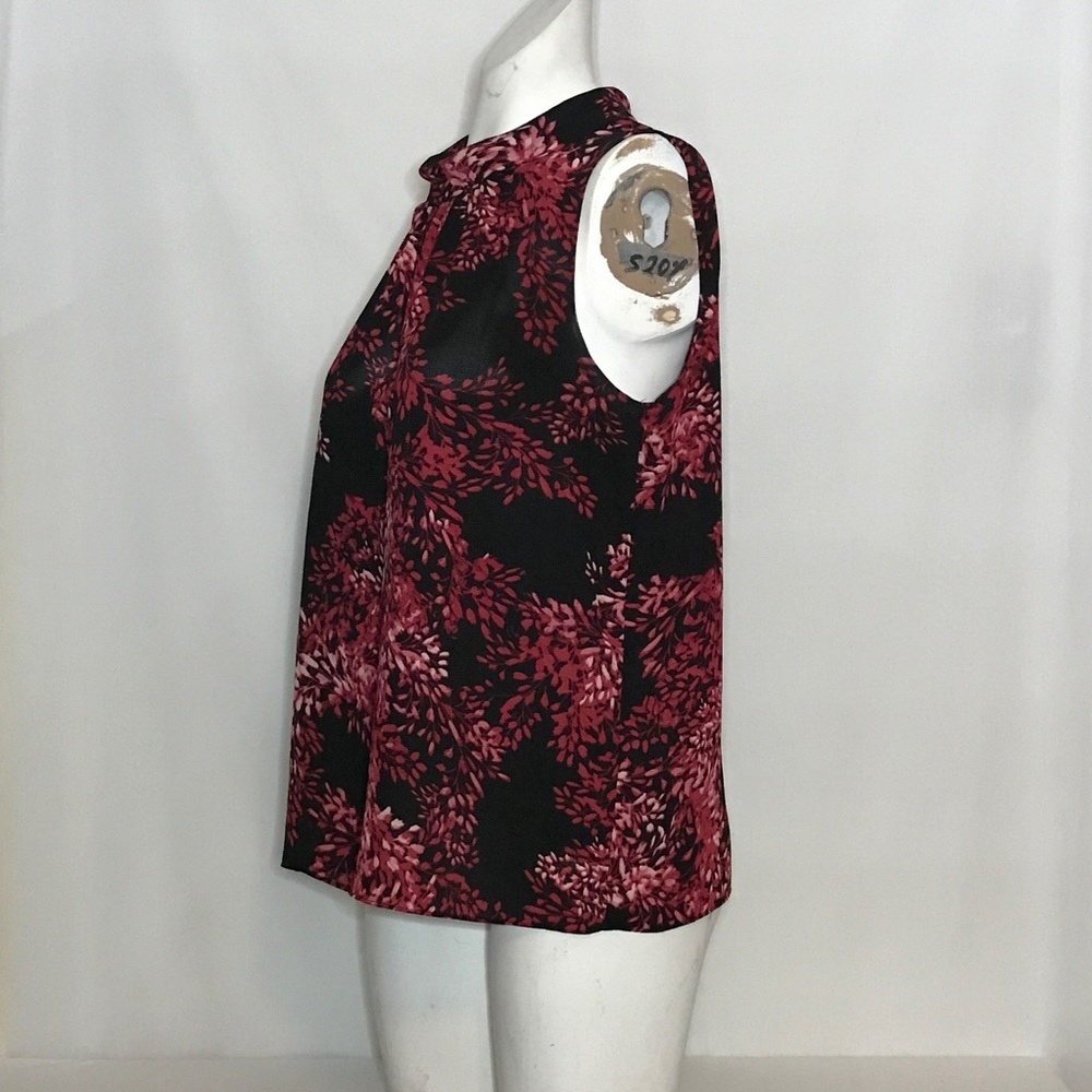 Vince Camuto red floral print sheer tunic Size S - Picture 4 of 8